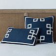 Resort Indigo Fret Accent Pillow