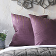 Tabitha Metallic Drip Decorative Pillow in Plum