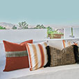 Palmetto Handpainted Decorative Pillow in Orange