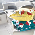 Kaleidoscope Applique Decorative Pillow in Teal