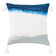 Palmetto Handpainted Decorative Pillow in Indigo