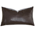 Muse Vegan Leather Decorative Pillow in Coffee