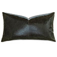 Muse Vegan Leather Decorative Pillow in Emerald