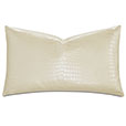 Tegu Faux Snakeskin Decorative Pillow in Pearl