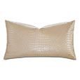 Tegu Faux Snakeskin Decorative Pillow in Gold