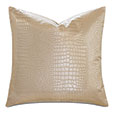 Tegu Faux Snakeskin Decorative Pillow in Gold