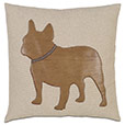 Frenchie Applique Decorative Pillow