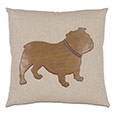 Bulldog Applique Decorative Pillow