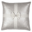 Gift Bow Decorative Pillow in Silver