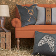 Arcaro Blockprinted Decorative Pillow in Racehorse