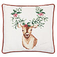 Reindeer Wreath Decorative Pillow