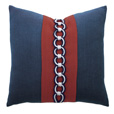 Newport Border Accent Pillow In Indigo