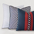 Newport Border Accent Pillow In Indigo