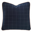 Ladue Checkered Boxed Euro Sham In Indigo