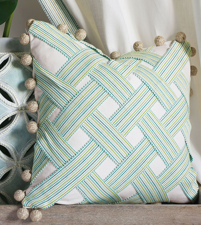 Lot De 2 Oreillers Décoratifs Eastern Accents - 20x20 Pouces, Coton Beige, Thème Fête