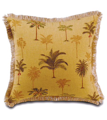 Abalone: Coco With Raffia Fringe Decorative Pillow