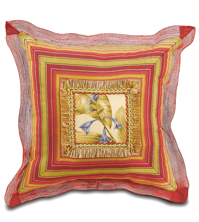 Abalone Mitered With Cattleya Decorative Pillow