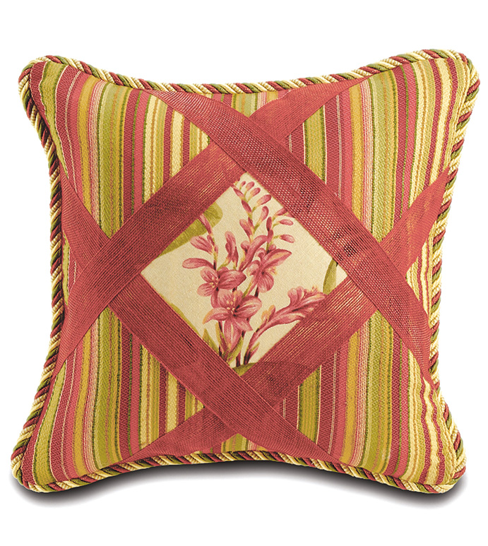 Abalone Diamond Insert With Ribbons Pillow