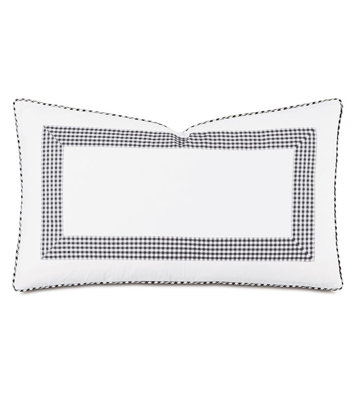 MALAYA GINGHAM DECORATIVE PILLOW IN BLACK