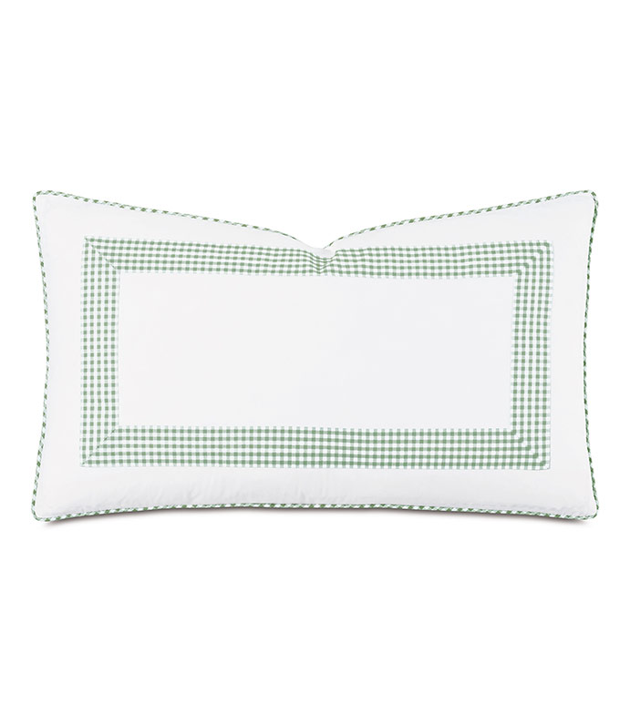 MALAYA GINGHAM DECORATIVE PILLOW IN LEAF