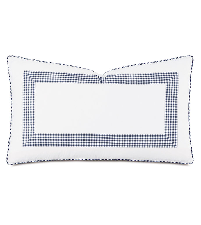 Malaya Gingham Decorative Pillow In Navy Eastern Accents