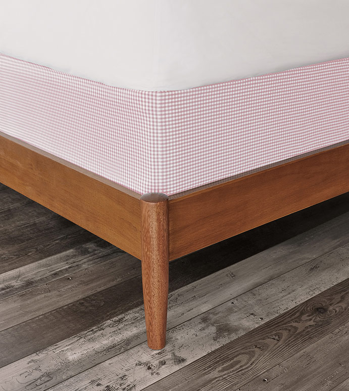 MALAYA GINGHAM BOX SPRING COVER IN PETAL