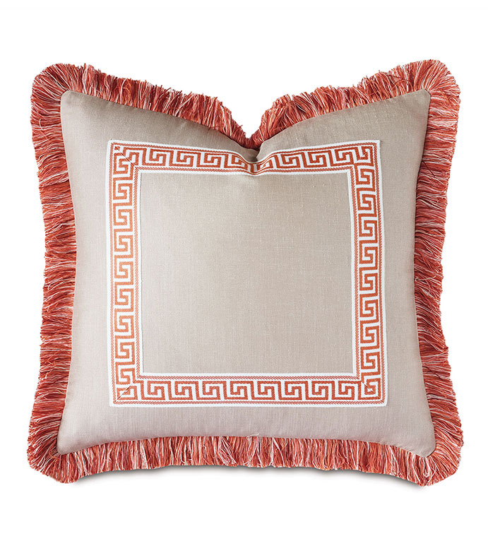 Meander Greek Key Decorative Pillow