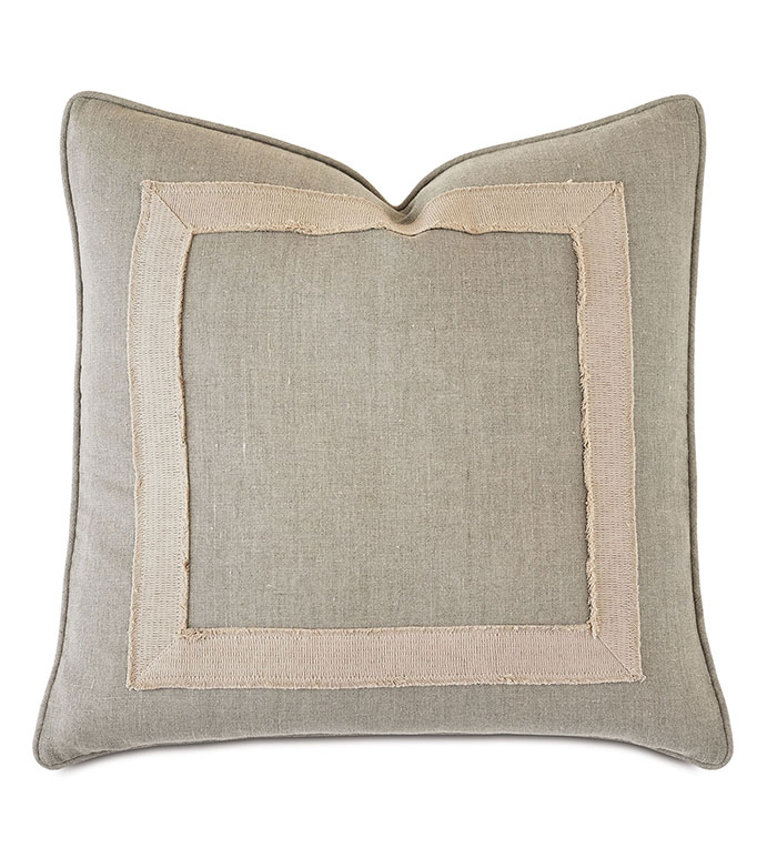 Breeze Mitered Decorative Pillow in Linen