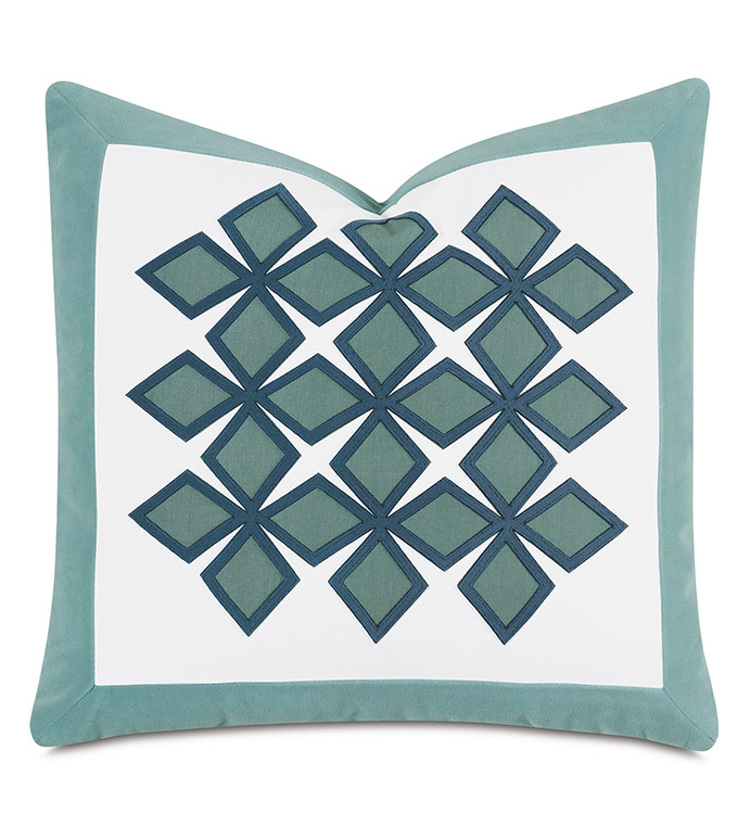 Amu Applique Decorative Pillow in Mint