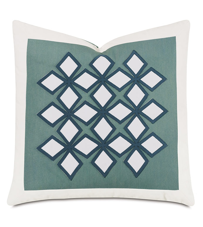 Amu Applique Decorative Pillow in Snow