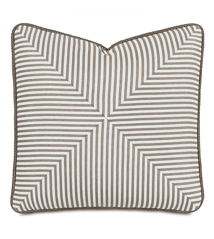 Ahoy Striped Decorative Pillow in Biscotti