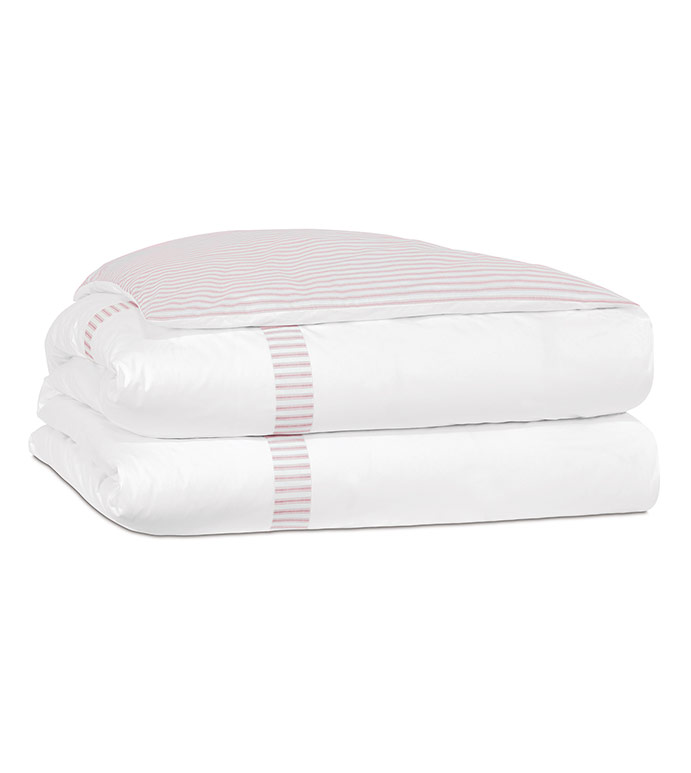 BLASS TICKING DUVET COVER IN PETAL