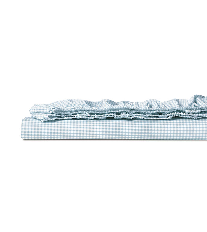 MALAYA GINGHAM FITTED SHEET IN SKY