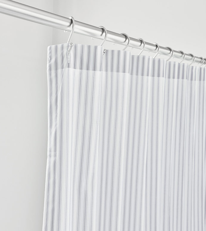 BLASS TICKING SHOWER CURTAIN IN HAZE