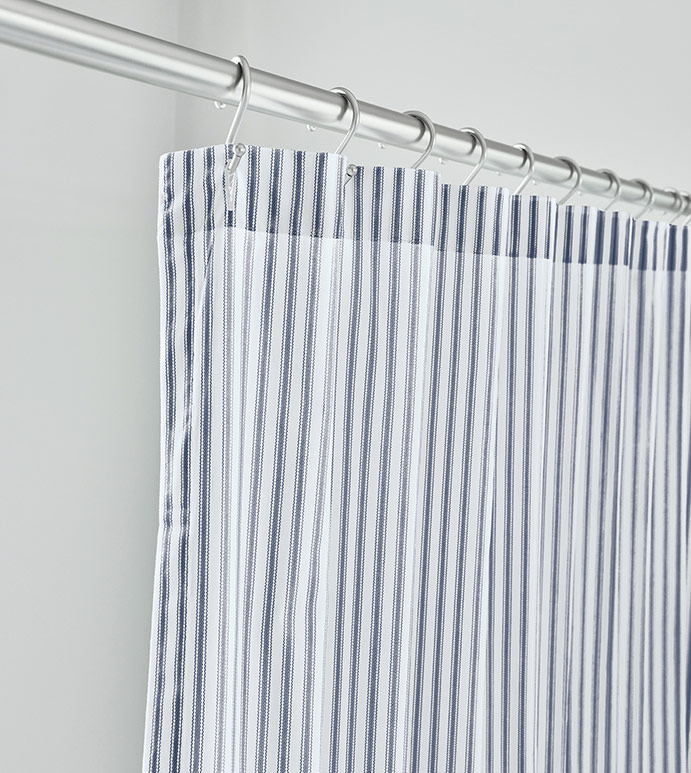 BLASS TICKING SHOWER CURTAIN IN NAVY