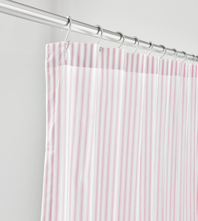 BLASS TICKING SHOWER CURTAIN IN PETAL