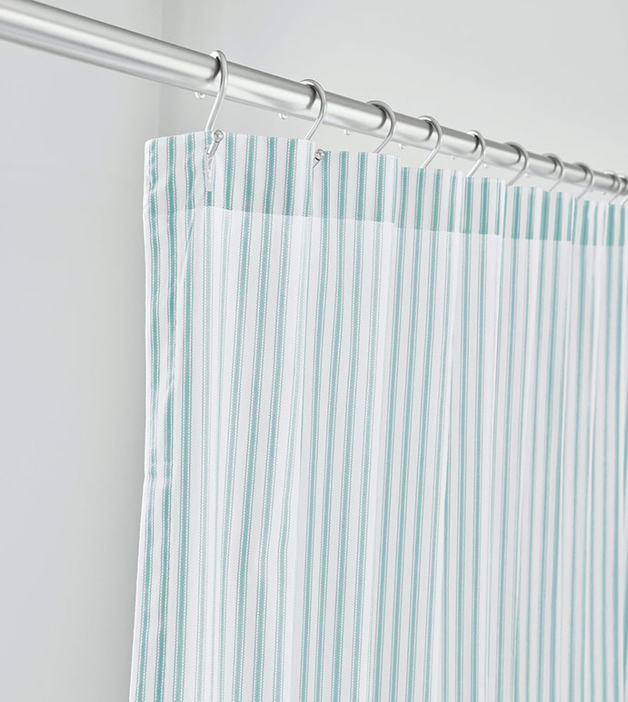 BLASS TICKING SHOWER CURTAIN IN SEA