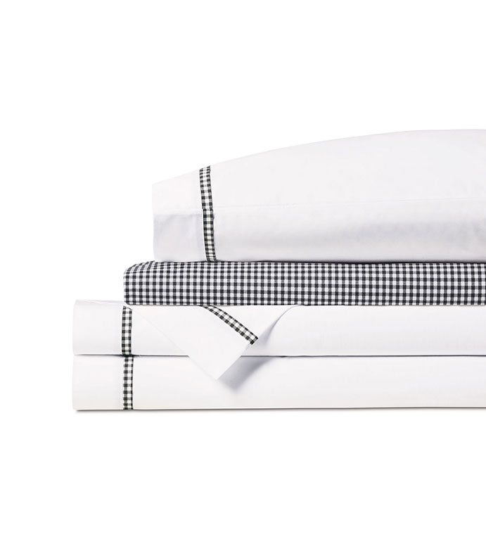 MALAYA GINGHAM SHEET SET IN BLACK