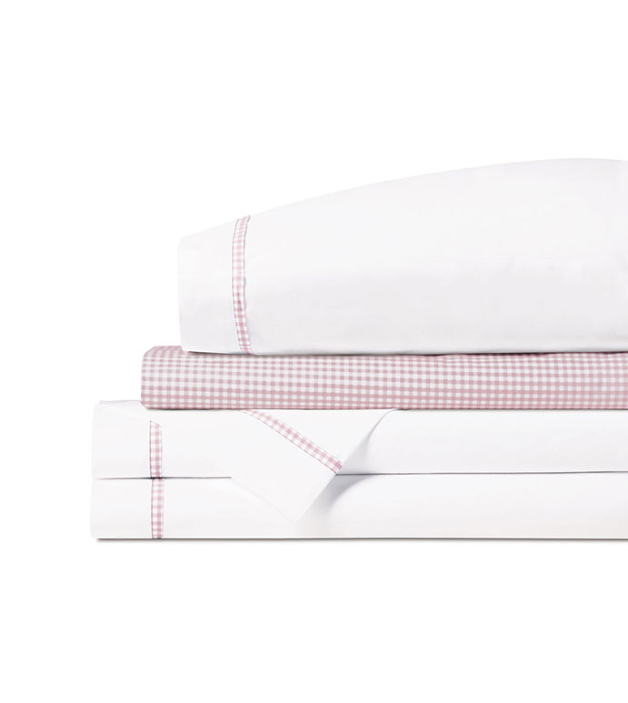 MALAYA GINGHAM SHEET SET IN PETAL