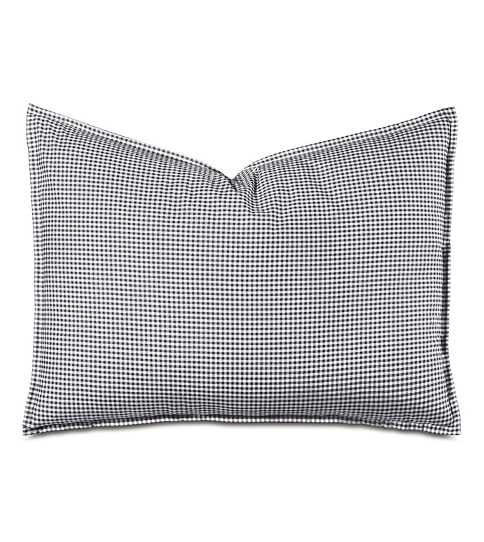 MALAYA GINGHAM STANDARD SHAM IN BLACK