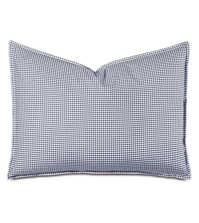 MALAYA GINGHAM STANDARD SHAM IN NAVY