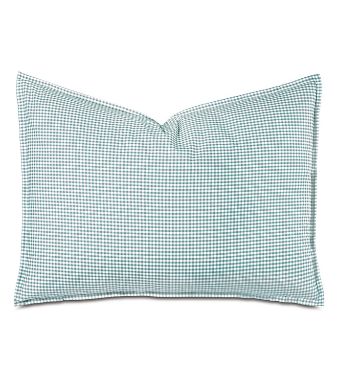 MALAYA GINGHAM STANDARD SHAM IN SEA