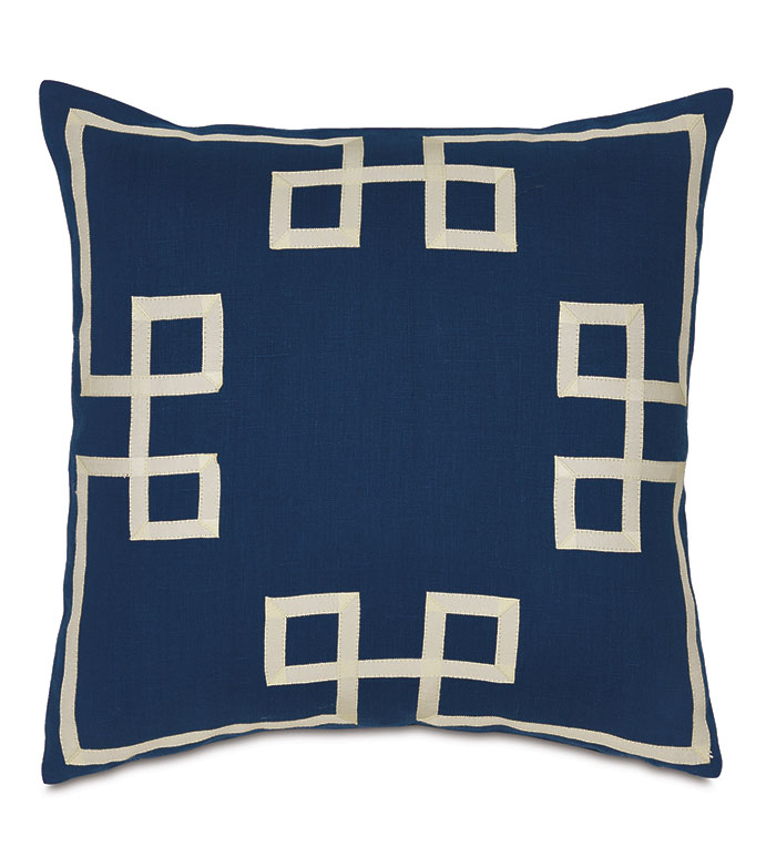 Resort Indigo Fret Accent Pillow