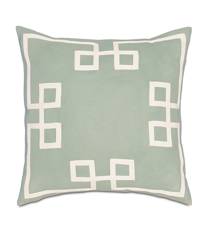 Resort Mint Fret Accent Pillow