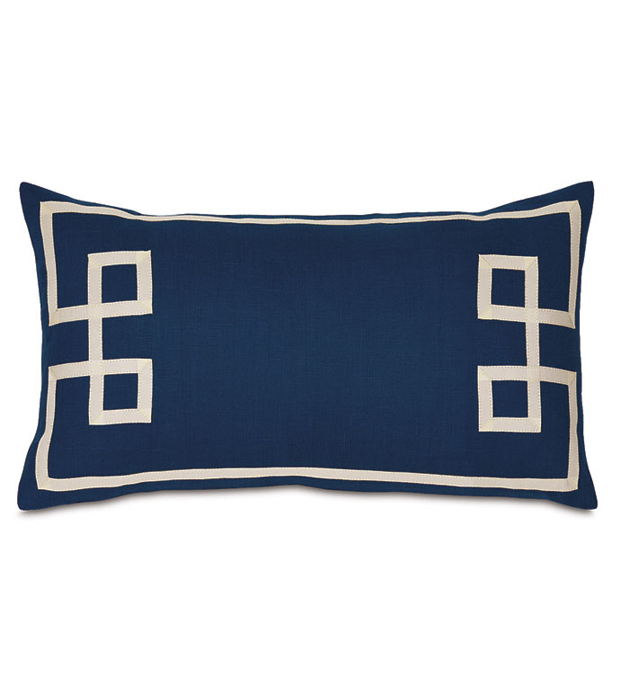 Resort Indigo Fret Accent Pillow