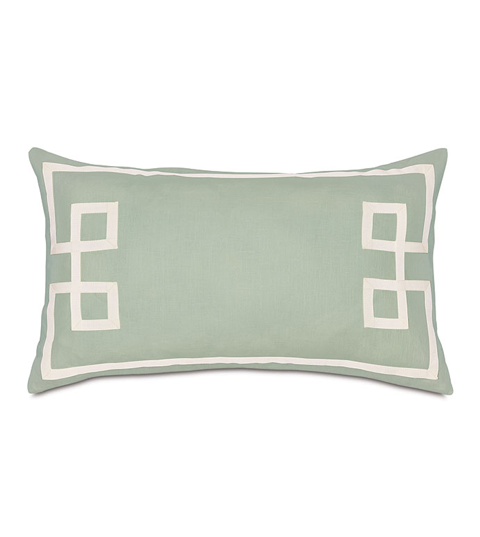 Resort Mint Fret Accent Pillow