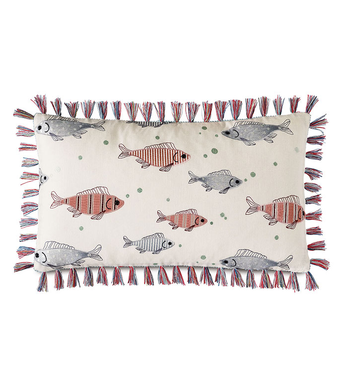 Minnow Brush Fringe Decorative Pillow