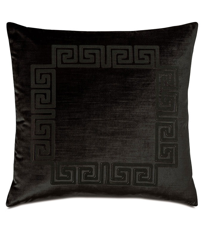 Antiquity Greek Key Decorative Pillow in Ebony