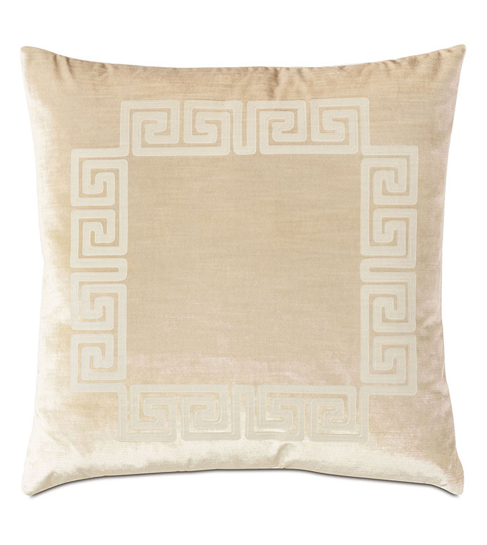 Antiquity Greek Key Decorative Pillow in Cream