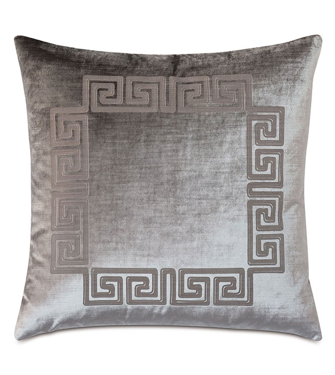 Antiquity Greek Key Decorative Pillow In Dove Eastern Accents